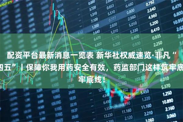 配资平台最新消息一览表 新华社权威速览·非凡“十四五”丨保障你我用药安全有效，药监部门这样筑牢底线！